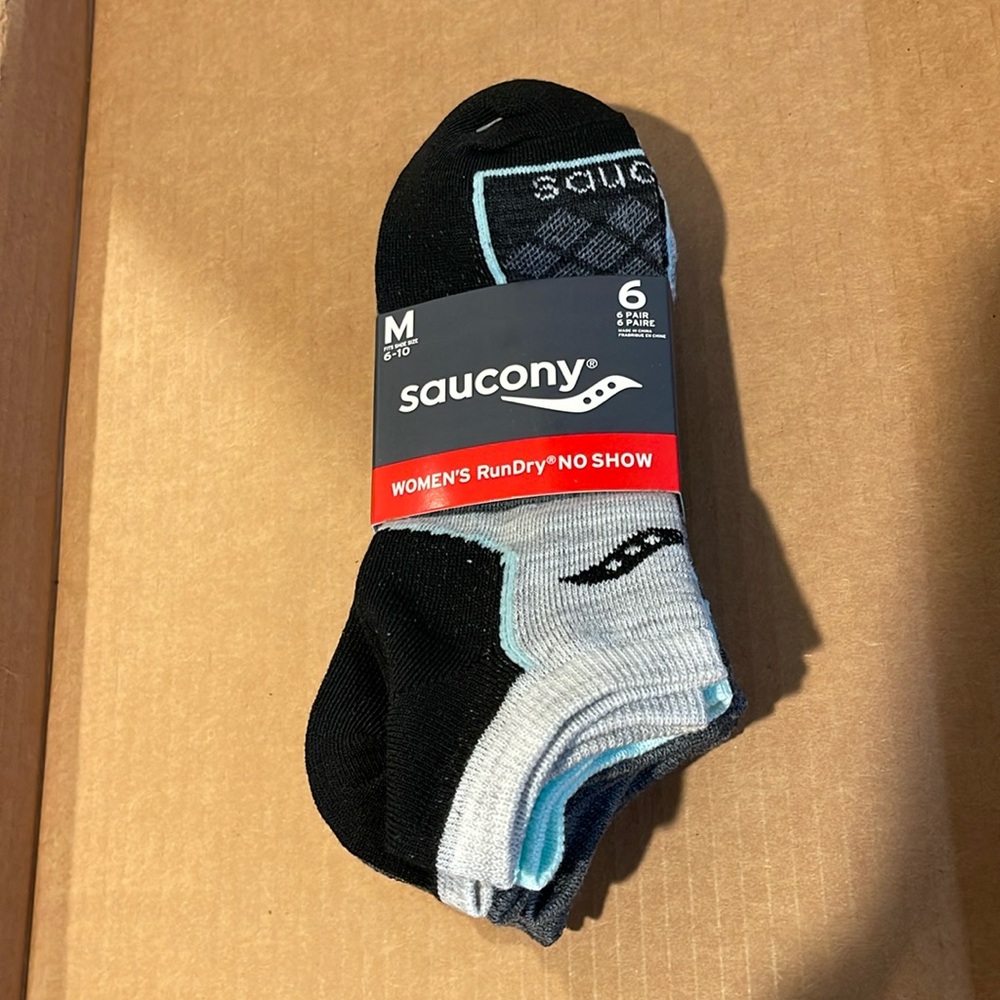 SAUCONY 6-pairs RunDry No Show | Women’s | shoe size 6-10